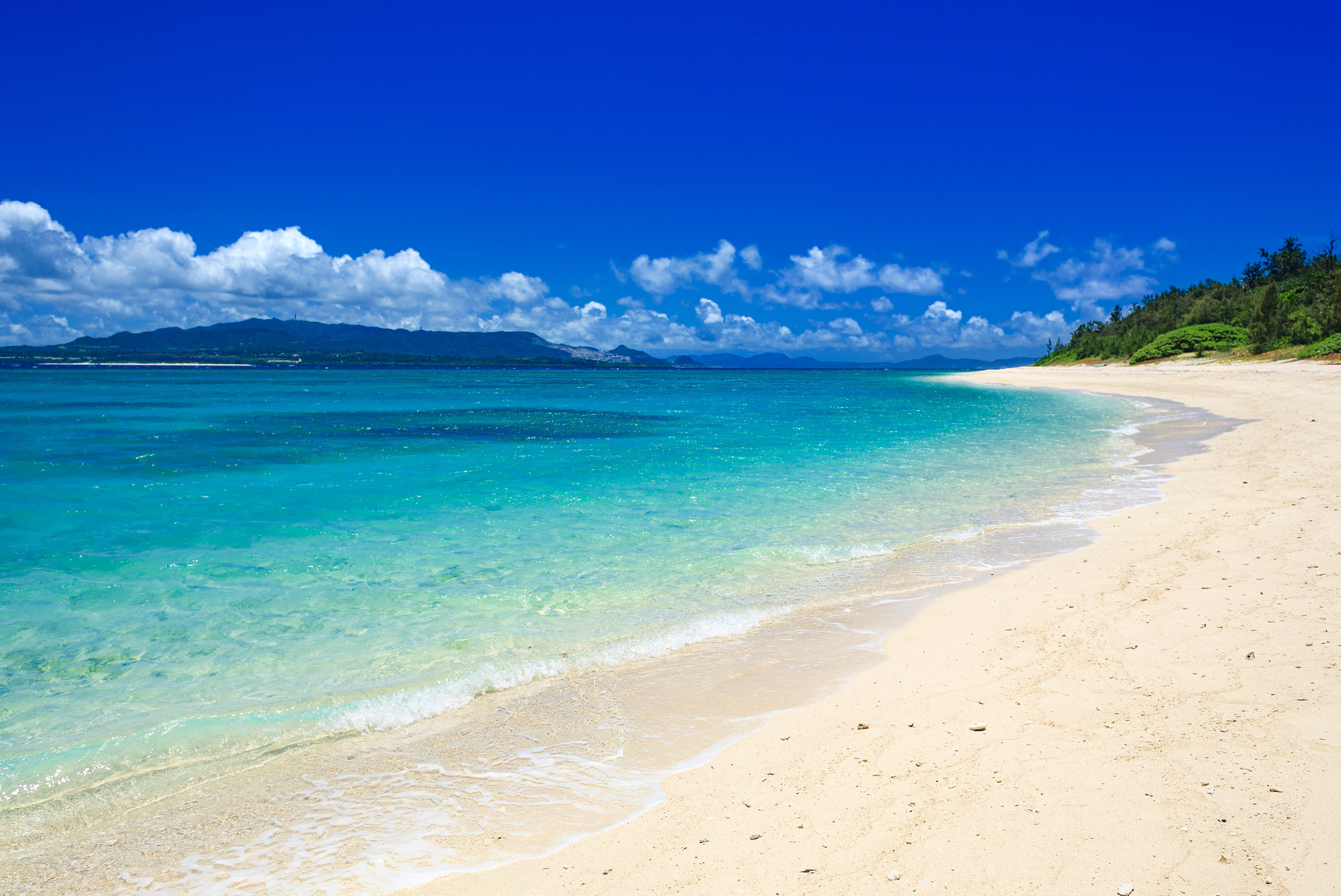 Summer seascape in Minna island in Okinawa prefecture, Japan