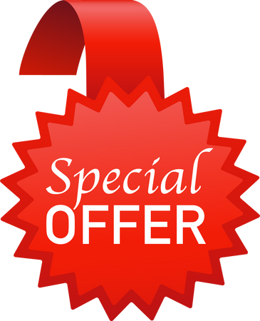 Special offer badge in flat style on white background. Speci